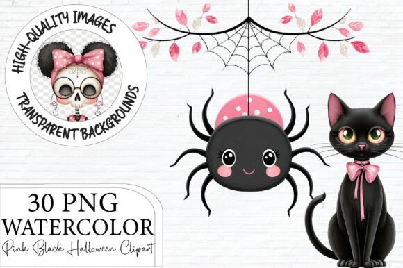 Download Pink and Black Halloween Clipart - Premium Resources