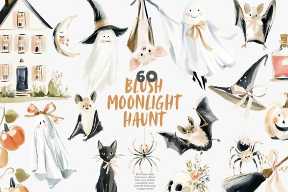 Download Soft Blush Halloween Clipart Bundle - Premium Resources