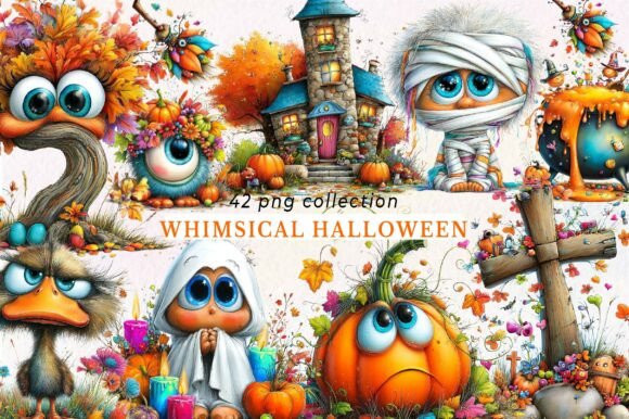 Download Whimsical Halloween Clipart PNG - Premium Resources