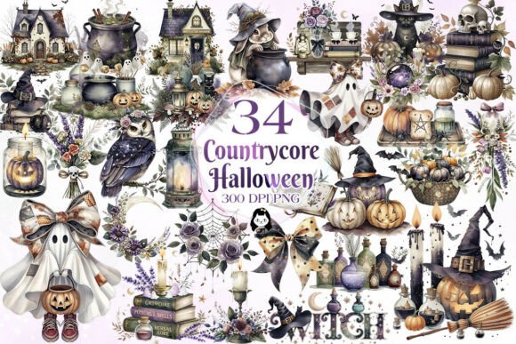 Download Mysterious Countrycore Halloween Clipart - Premium Bundle