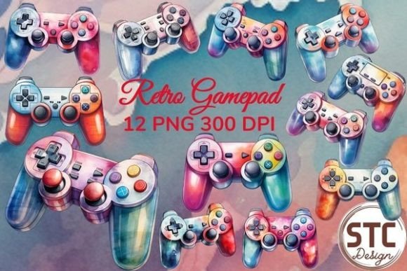 Download Retro Gamepad Watercolor Sublimation - Premium Resources